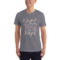 Christian Bible Verse Shirt,Be Joyful In Hope Patient In Affliction Faithful in Prayer , Unisex, Christian Verse , Graphic Art Tee,T-Shirt