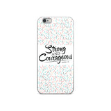 Strong & Courageous iPhone Case, Christian Gift, Bible Quote Case, Scripture Phone Cases,  Phone Case With Saying, Graphic iPhone Cases