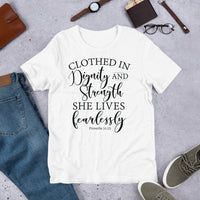 Proverbs Woman Christian T Shirt, Strength Shirt, Ladies Apparel, Christian Gift, Bible Quote Shirt, Scripture Shirt, Inspirational Tee