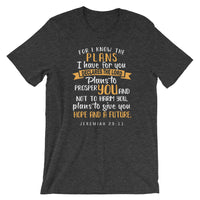 Christian Bible Verse Shirt, I know the Plans I Have For You, Christian Verse Tee, Graphic Art Tee, Jeremiah 29 11 Shirt