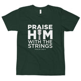 Praise Him With The Strings, Christian Gift, Positive Inspiration,Bible Quote Print, Lovely Design, Short-Sleeve Unisex T-Shirt