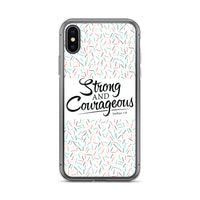 Strong & Courageous iPhone Case, Christian Gift, Bible Quote Case, Scripture Phone Cases,  Phone Case With Saying, Graphic iPhone Cases