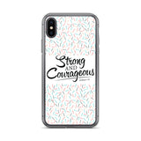 Strong & Courageous iPhone Case, Christian Gift, Bible Quote Case, Scripture Phone Cases,  Phone Case With Saying, Graphic iPhone Cases