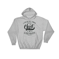 Christian Bible Verse Hoodie, I can Do All things , Unisex Hooded Sweatshirt With Saying, Graphic Art Sweatshirts For Men And Women