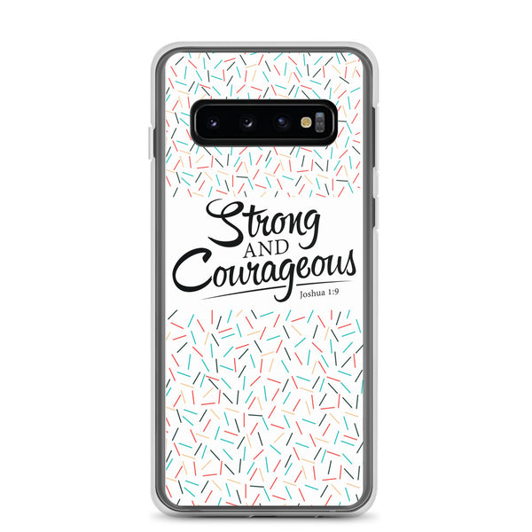 Strong & Courageous Samsung Case, Christian Gift, Bible Quote Phone Case,  Phone Case With Saying, Graphic Phone Case