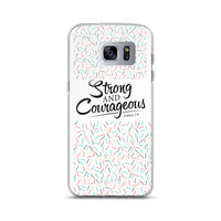 Strong & Courageous Samsung Case, Christian Gift, Bible Quote Phone Case,  Phone Case With Saying, Graphic Phone Case