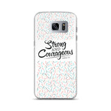 Strong & Courageous Samsung Case, Christian Gift, Bible Quote Phone Case,  Phone Case With Saying, Graphic Phone Case