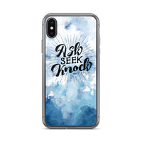 Christian Bible Verse iPhone caset, Ask Seek Knock, Christian Verse Phone Case, Graphic Art iPhone case, Matthew 7:7