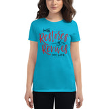 Christian Bible Verse Shirt,He Restores and Revives, Psalm Verse, Christian Verse Tee, Graphic Art Tee,Women's short sleeve t-shirt