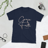 Grace and Faith,Christian Men and Women, Christian Gift, Positive Inspiration,Bible Quote Print,Lovely Design,Short-Sleeve Unisex T-Shirt