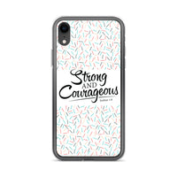 Strong & Courageous iPhone Case, Christian Gift, Bible Quote Case, Scripture Phone Cases,  Phone Case With Saying, Graphic iPhone Cases