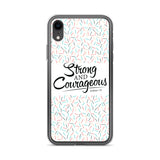 Strong & Courageous iPhone Case, Christian Gift, Bible Quote Case, Scripture Phone Cases,  Phone Case With Saying, Graphic iPhone Cases