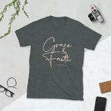 Grace and Faith,Christian Men and Women, Christian Gift, Positive Inspiration,Bible Quote Print,Lovely Design,Short-Sleeve Unisex T-Shirt