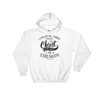 Christian Bible Verse Hoodie, I can Do All things , Unisex Hooded Sweatshirt With Saying, Graphic Art Sweatshirts For Men And Women