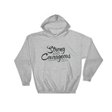 Christian Bible Verse Hoodie, Strong And Courageous, Unisex Hooded Sweatshirt With Saying, Graphic Art Sweatshirts For Men And Women