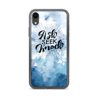 Christian Bible Verse iPhone caset, Ask Seek Knock, Christian Verse Phone Case, Graphic Art iPhone case, Matthew 7:7