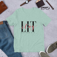 Stay Lit Shirt, Matthew 5:14,Christian Gift, Christian printable, Positive Inspiration, Unisex Custom,Short-Sleeve Unisex T-Shirt