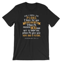 Christian Bible Verse Shirt, I know the Plans I Have For You, Christian Verse Tee, Graphic Art Tee, Jeremiah 29 11 Shirt