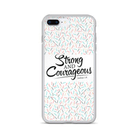 Strong & Courageous iPhone Case, Christian Gift, Bible Quote Case, Scripture Phone Cases,  Phone Case With Saying, Graphic iPhone Cases